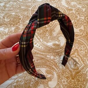 J. Crew Stewart Plaid Tartan Topknot headband